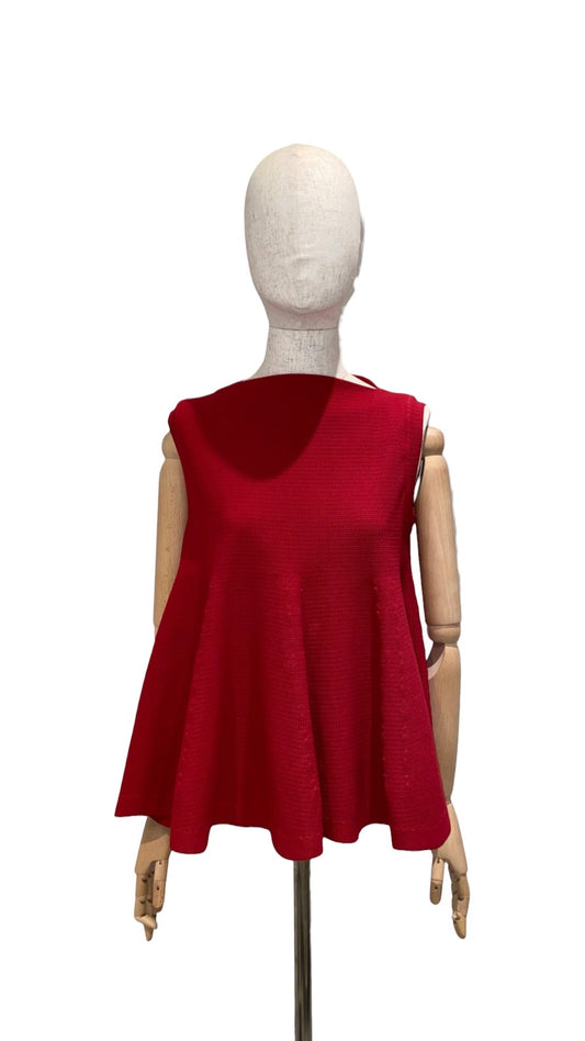 Pre-Loved Alaïa Peplum-Stricktop Rot