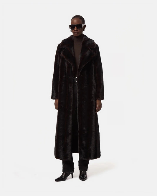 APPARIS Maxi-Mantel Gabrielle Shaved Mink Schwarz Multi