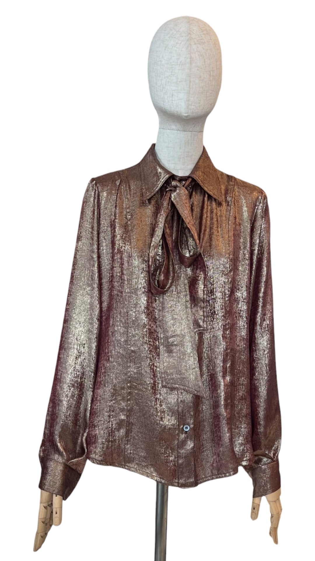 Rocco Ragni Metallicbluse Bordeaux