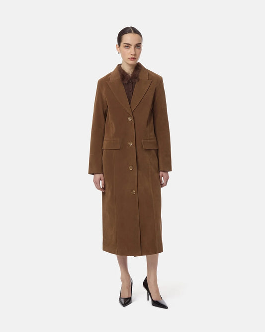 APPARIS Mantel Lauren Sans Suede Sattelbraun