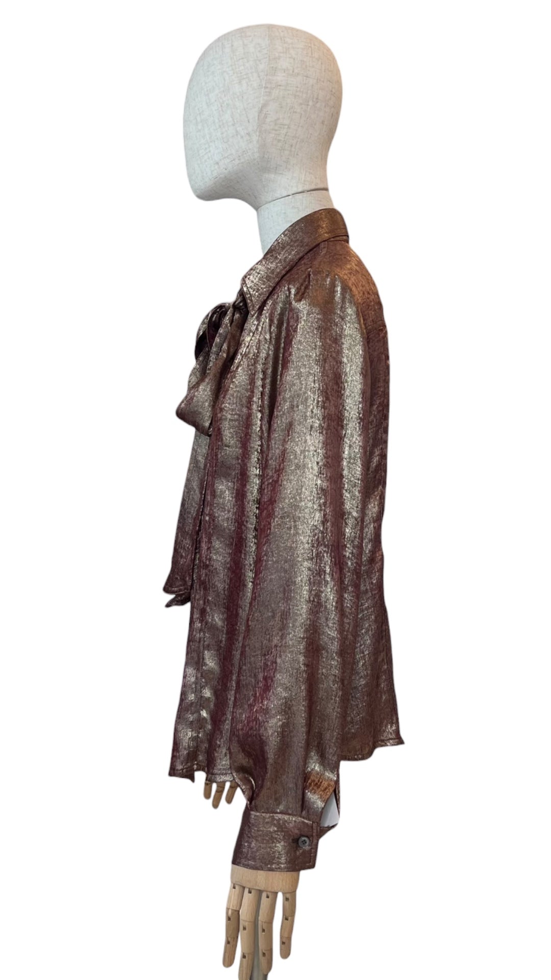 Rocco Ragni Metallicbluse Bordeaux