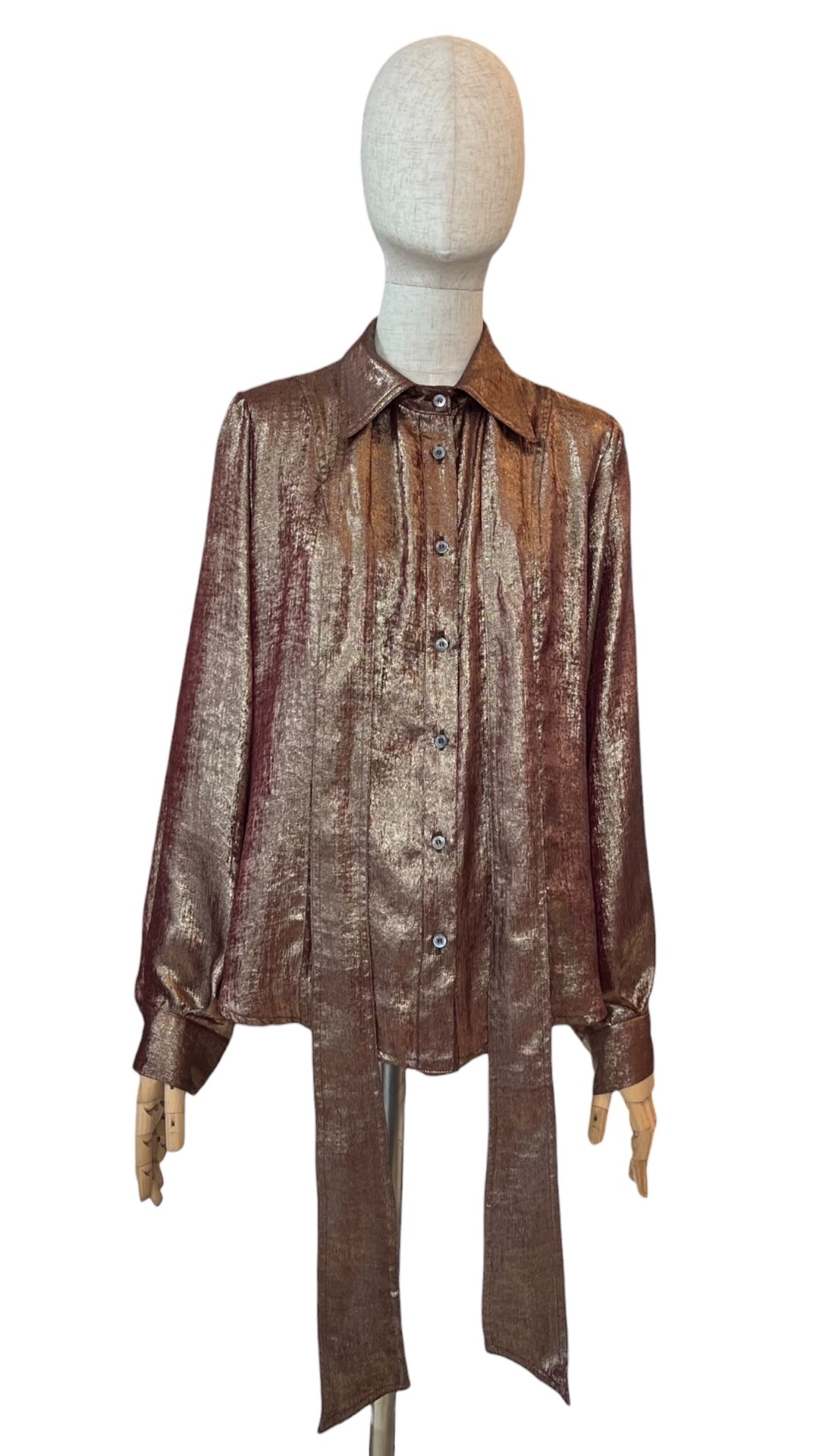 Rocco Ragni Metallicbluse Bordeaux