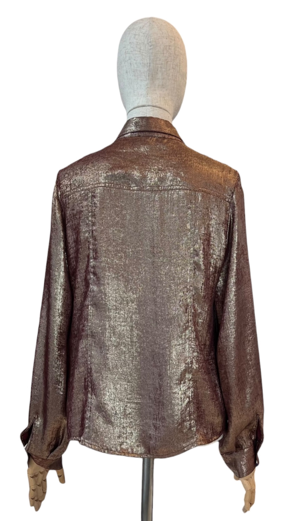 Rocco Ragni Metallicbluse Bordeaux