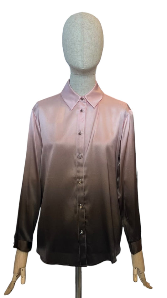 Charlotte Sparre Bluse SHIRT-ME mit Swarovskiknöpfen – Rosa/Braun