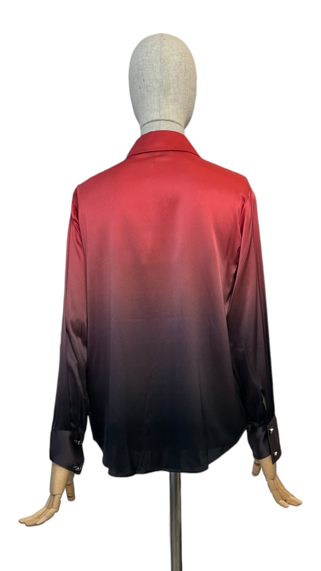Charlotte Sparre Bluse SHIRT-ME mit Swarovskiknöpfen – Rot/Braun
