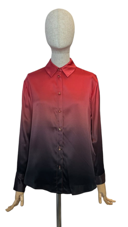 Charlotte Sparre Bluse SHIRT-ME mit Swarovskiknöpfen – Rot/Braun