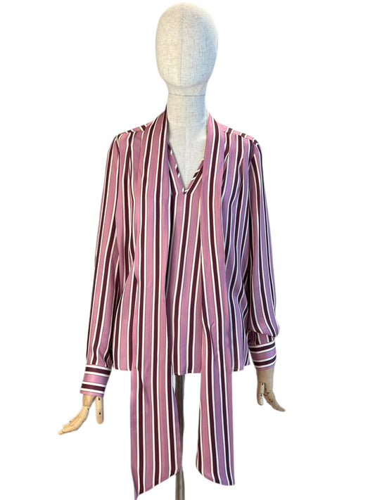 Zanetti 1965 Schluppenbluse gestreift Rosa