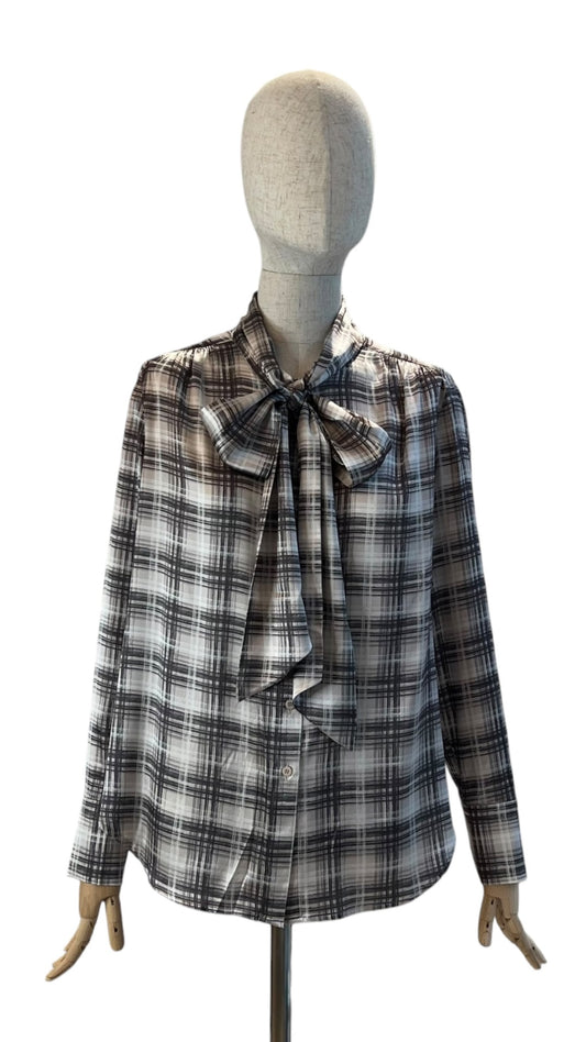 Charlotte Sparre Schluppenbluse MY BOW BLOUSE –  Grau