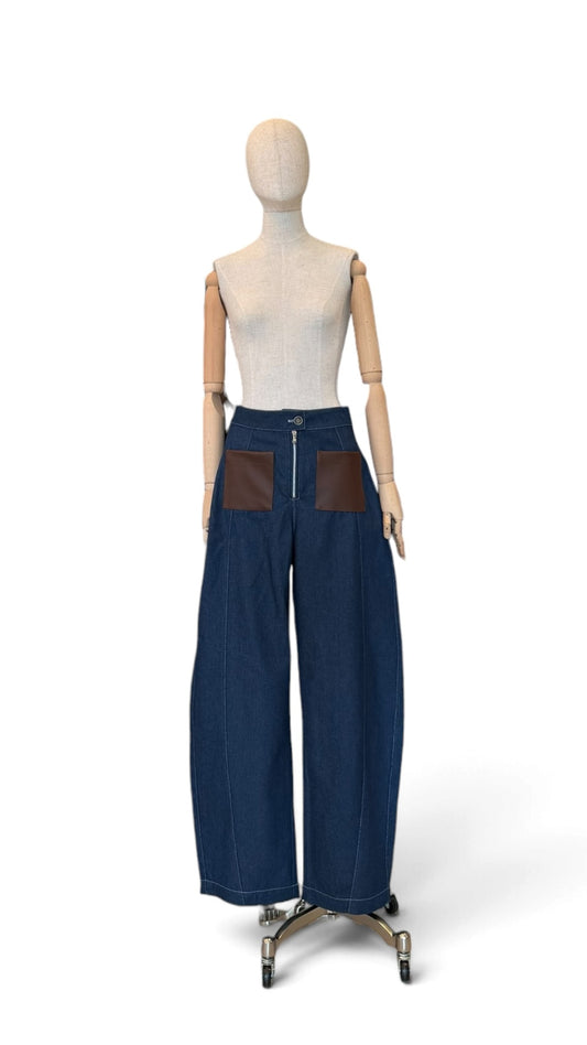 Giovanna Nicolai Barrel Leg Jeans Blau N119