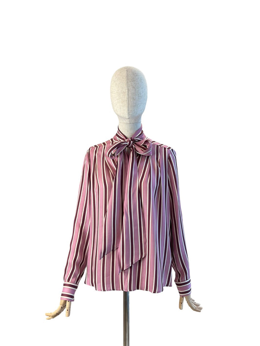 Zanetti 1965 Schluppenbluse gestreift Rosa