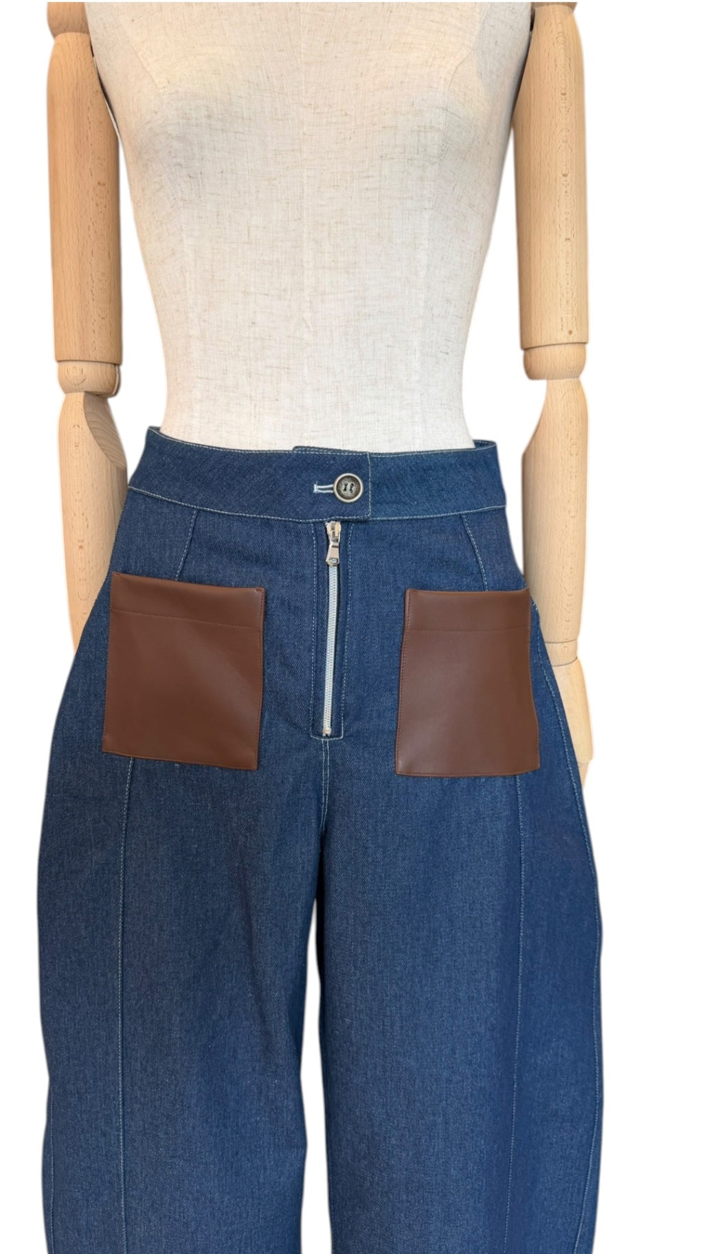 Giovanna Nicolai Barrel Leg Jeans Blau N119