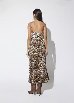 Lola Casademunt Kombi-Plisseekleid Leoprint