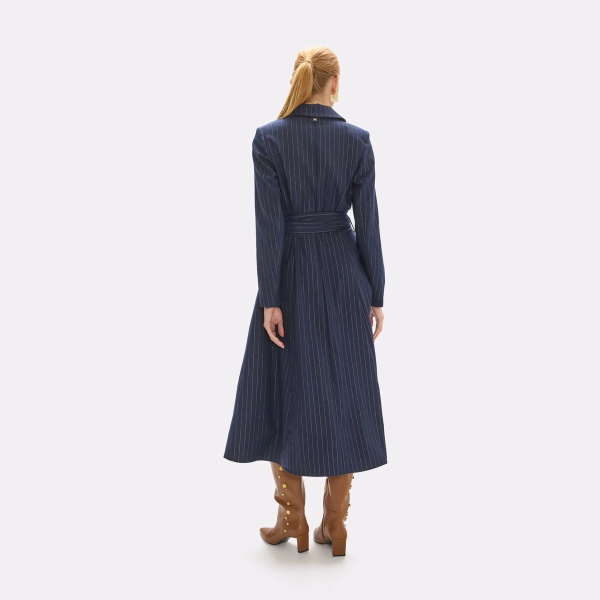 Lola Casademunt Kleid mit Nadelstreifen Nachtblau