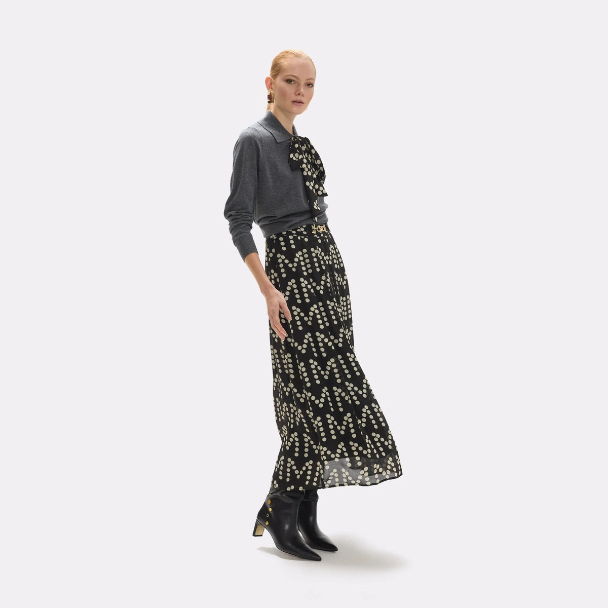 Lola Casademunt Rock mit Logo-Print Schwarz-Ecru