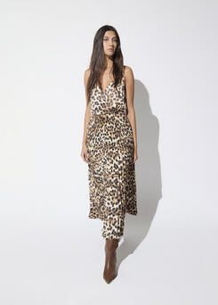 Lola Casademunt Kombi-Plisseekleid Leoprint