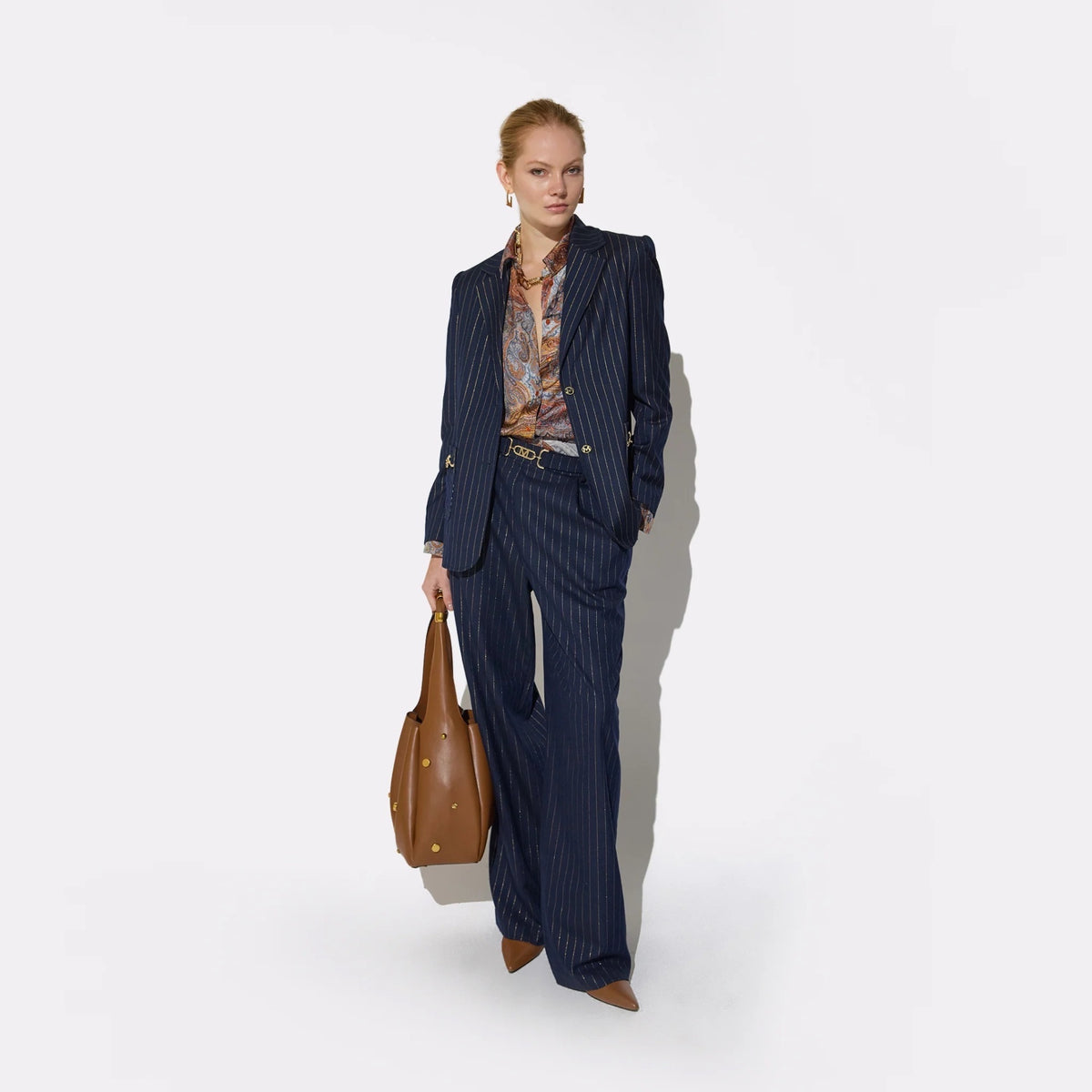 Lola Casademunt Hose mit Nadelstreifen Nachtblau