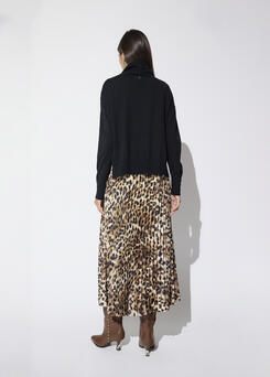 Lola Casademunt Kombi-Plisseekleid Leoprint