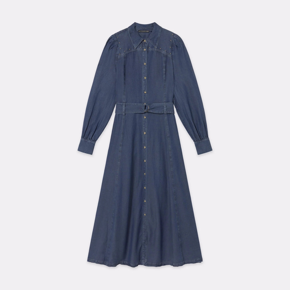 Lola Casademunt Jeans-Midikleid Mittelblau