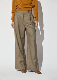 Lola Casademunt Pepita Bundfaltenhose Braun-Multicolor