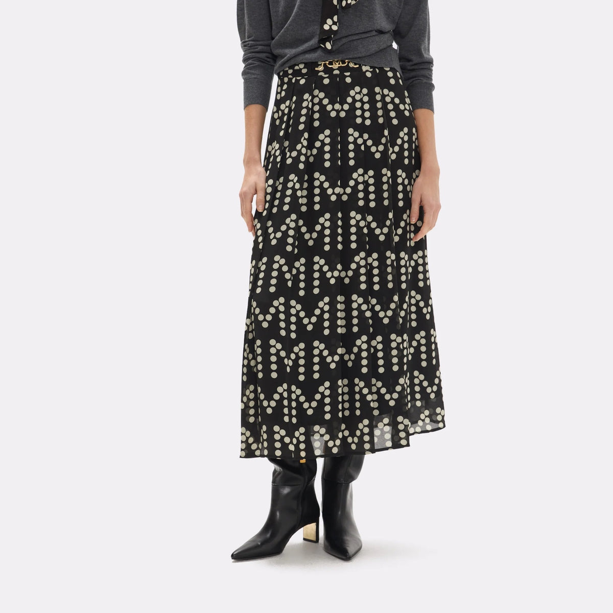 Lola Casademunt Rock mit Logo-Print Schwarz-Ecru