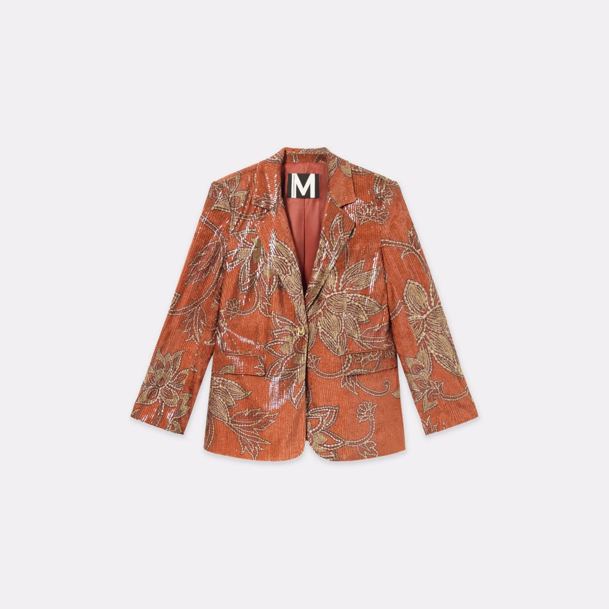 Lola Casademunt Blazer mit Pailletten-Blumenmotiv Rostrot (Caldera)