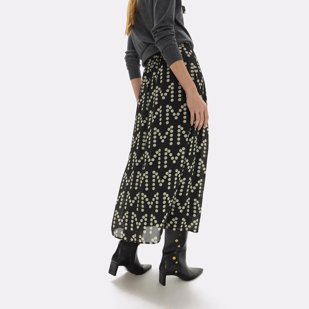 Lola Casademunt Rock mit Logo-Print Schwarz-Ecru