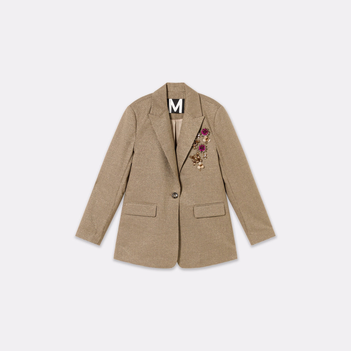 Lola Casademunt Goldener Blazer mit Applikationen Braun