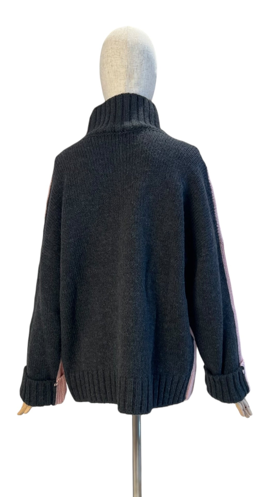Pre-Loved J Wanderson Rollkragenpullover, rosa/grau