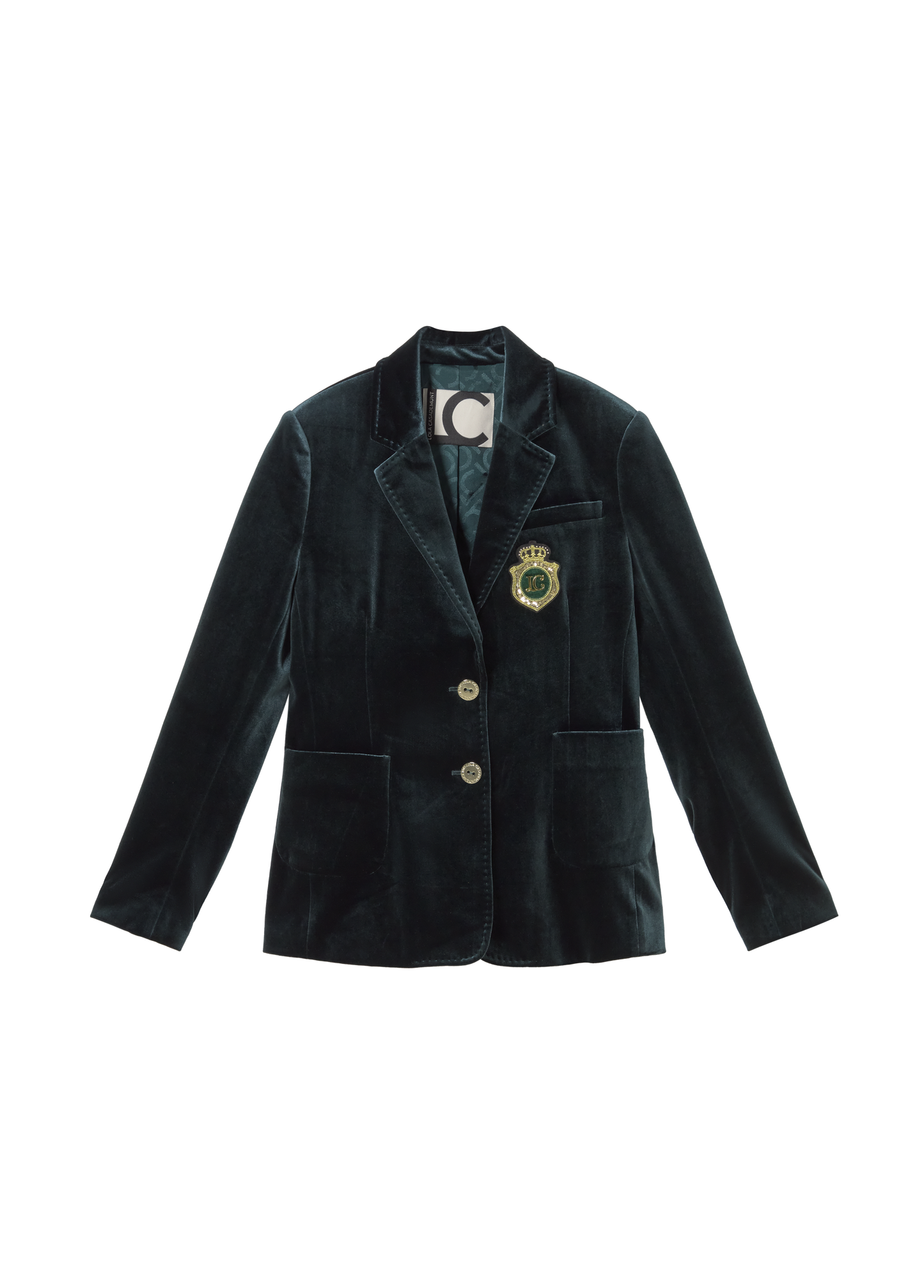 Lola Casademunt Taillierter Samt-Blazer Petrol
