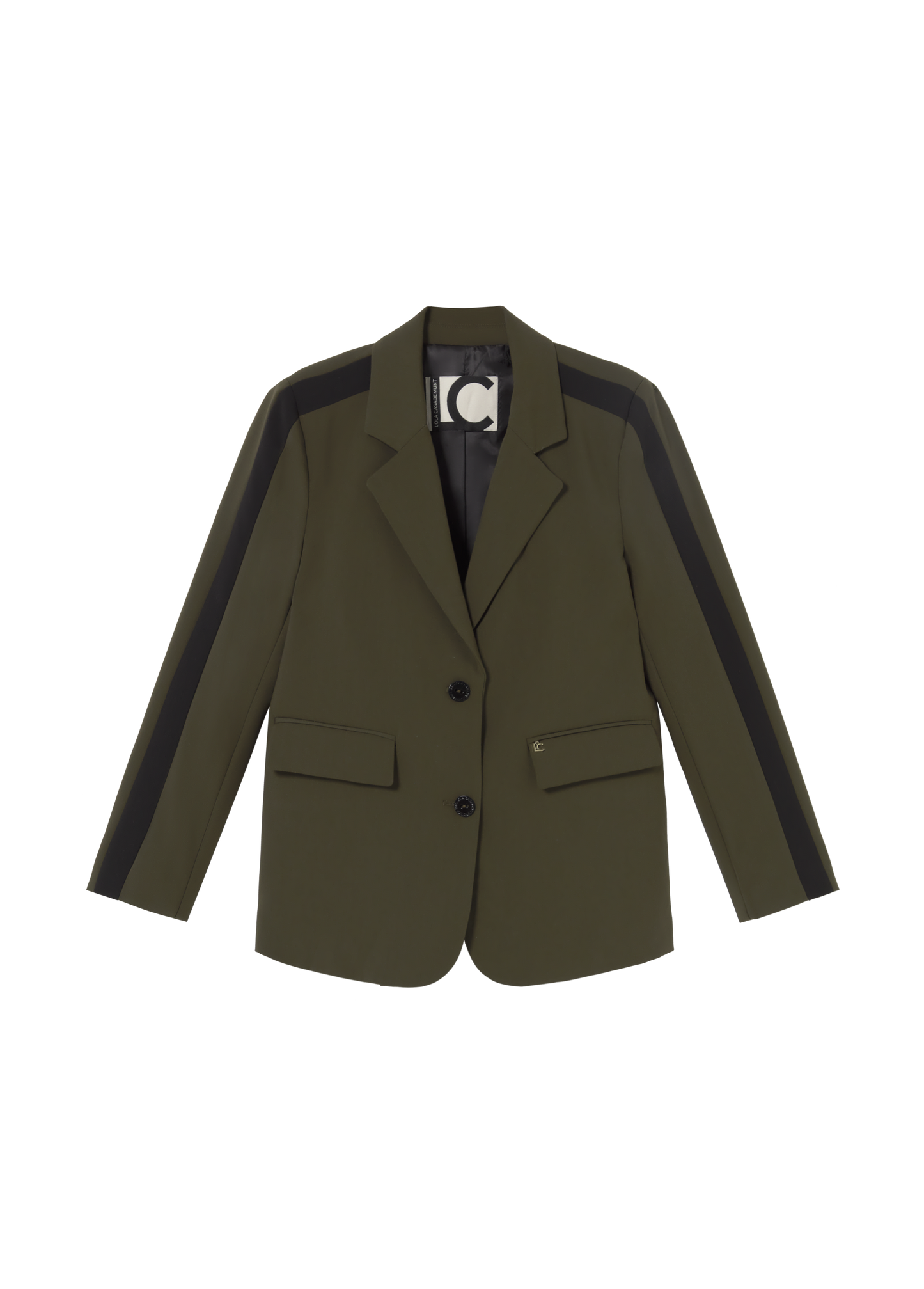 Lola Casademunt Blazer mit Tiermotiv am Rücken Grün-Schwarz