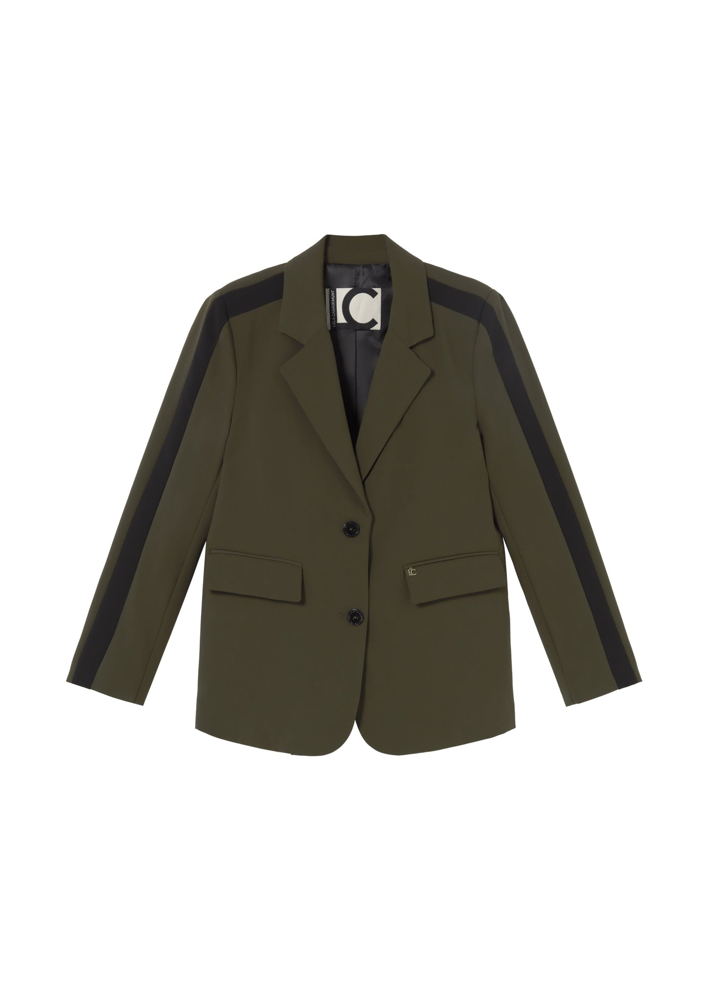 Lola Casademunt Blazer mit Tiermotiv am Rücken Grün-Schwarz